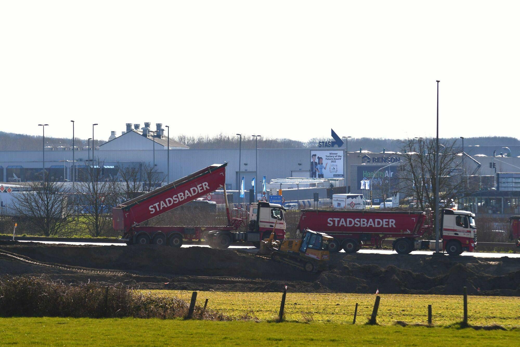 Road works at STAS Waregem